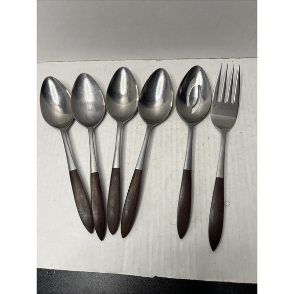 Epicutis Other - Vintage EPIC Eco Forged Stainless Steel Utensil Set of 6 Serving Spoons Fork